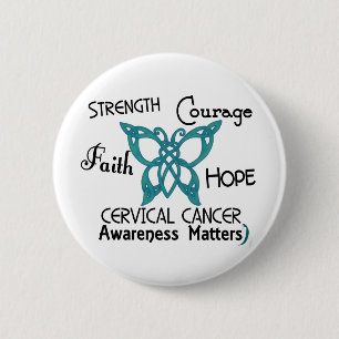 Cervicale kanker Celtic Butterfly 3 Ronde Button 5,7 Cm