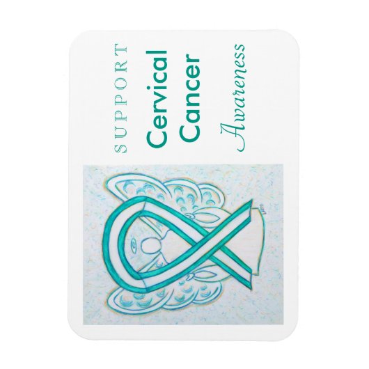Cervicale kanker enenenbewust lintje magneet (Verticaal)