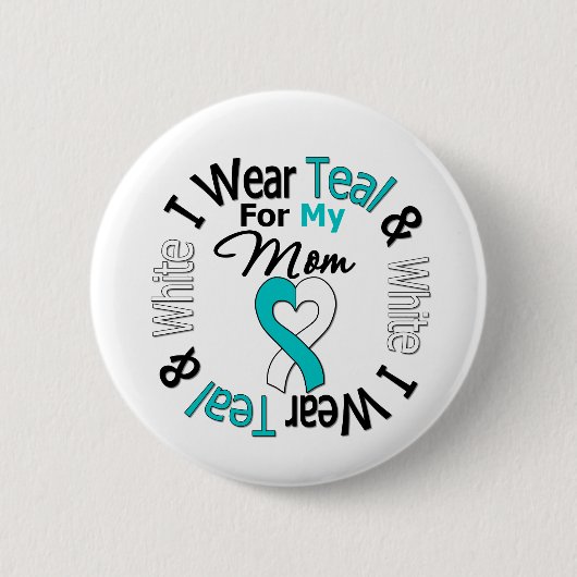 Cervicale kanker lint voor mijn moeder ronde button 5,7 cm (Voorkant)