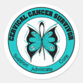 Cervicale kanker overleving ronde sticker (Voorkant)