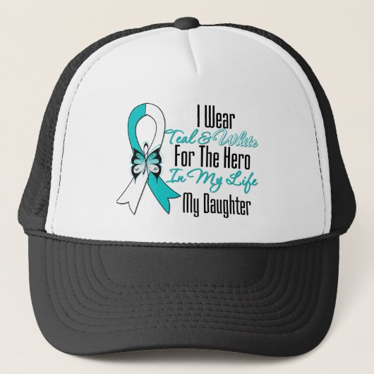 Cervicale kanker Ribbon My Hero Mijn dochter Trucker Pet (Voorkant)