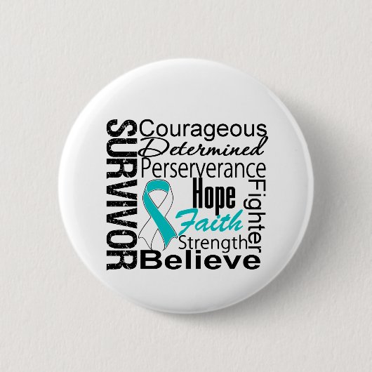 Cervicale kanker Survivor Collage Ronde Button 5,7 Cm (Voorkant)