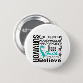 Cervicale kanker Survivor Collage Ronde Button 5,7 Cm (Voorkant /achterkant)