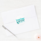 Cervicale kanker Survivor Flower Ribbon Ronde Sticker (Envelop)
