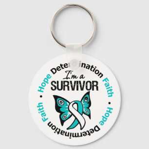 Cervicale kanker Survivor Hope Determination Faith Sleutelhanger