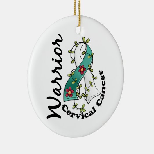 Cervicale kanker Warrior 15 Keramisch Ornament (Rechts)