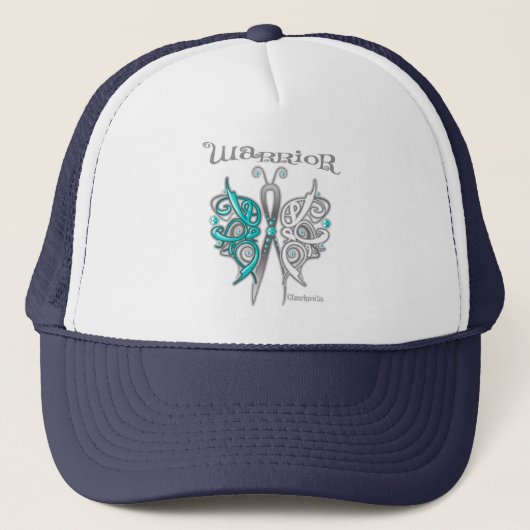 Cervicale kanker Warrior Celtic Butterfly Trucker Pet (Voorkant)
