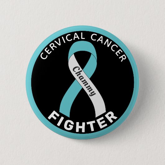 Cervicale kankerbestrijder lint zwarte Button (Voorkant)