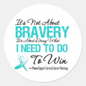 Cervicale kankerstrijd ronde sticker (Voorkant)