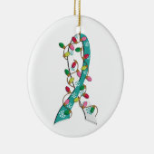 Cervicale kerstverlichting met baarmoederhalskanke keramisch ornament (Rechts)