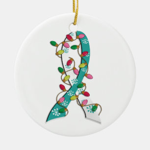 Cervicale kerstverlichting met baarmoederhalskanke keramisch ornament