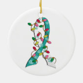 Cervicale kerstverlichting met baarmoederhalskanke keramisch ornament (Achterkant)