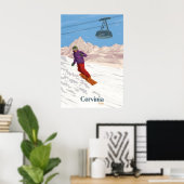 Cervinia Italië Snowboarden Reisposter Poster (Thuiskantoor)