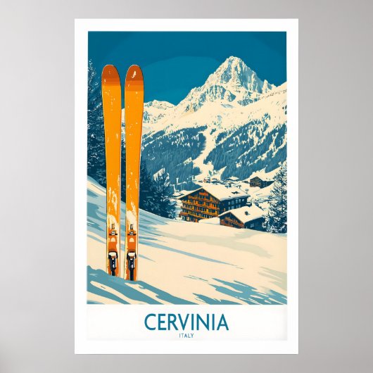Cervinia Ski Muur Kunst Poster 1 (Voorkant)