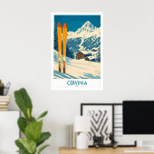 Cervinia Ski Muur Kunst Poster 1 (Thuiskantoor)