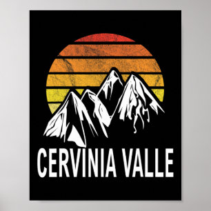 Cervinia Valle D'aosta Italië Ski Resort Snowboard Poster