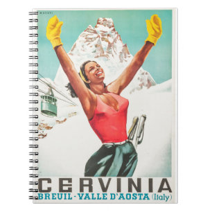 Cervinia vintage poster notitieboek