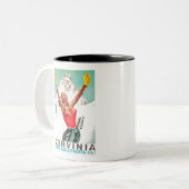 Cervinia vintage poster tweekleurige koffiemok (Voorkant links)