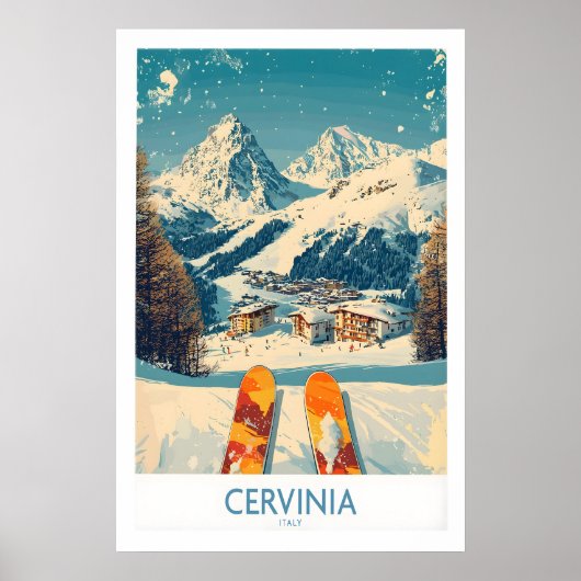 Cervinia Wandkunst Ski Poster Italië 1 (Voorkant)
