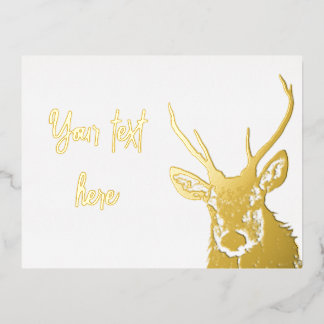 Cervo Oro Folie Kerstkaart Feestdagen Briefkaart