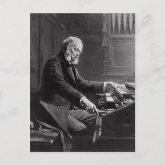 Cesar Franck aan de console van het orgaan Briefkaart (Voorkant)