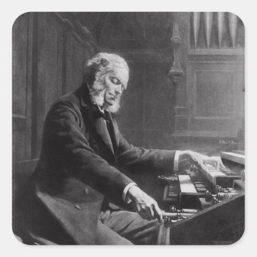 Cesar Franck aan de console van het orgaan Vierkante Sticker (Voorkant)