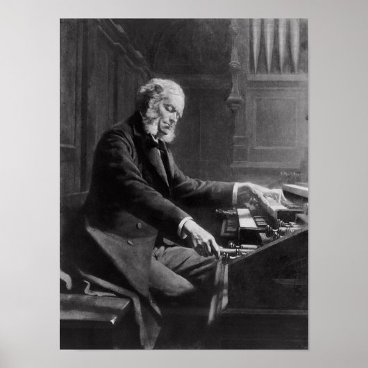 Cesar Franck at the console of the organ Poster (Voorkant)