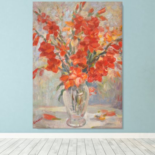 Cesar Gemayel  Gladioli Canvas Afdruk (Insitu (Houten vloer))