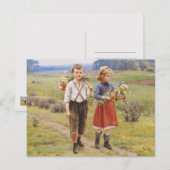 Cesar Pattein, 1895: "Kinderen keren terug naar hu Briefkaart (Voorkant / Achterkant)