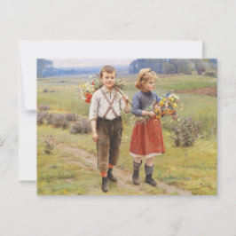 Cesar Pattein, 1895: "Kinderen keren terug naar hu Briefkaart