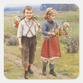 Cesar Pattein, 1895 kinderen terug naar huis Vierkante Sticker