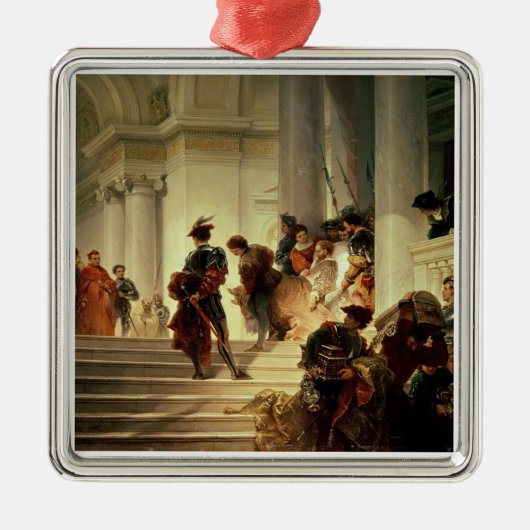 Cesare Borgia verlaat het Vaticaan Metalen Ornament (Voorkant)