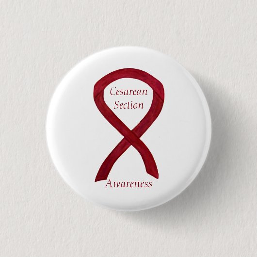 Cesarean Section Awareness Ribbon Custom Art Pin Ronde Button 3,2 Cm (Voorkant)