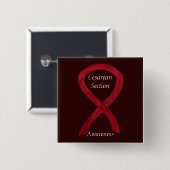 Cesarean Section Awareness Ribbon Custom Art Pin Vierkante Button 5,1 Cm (Voorkant /achterkant)
