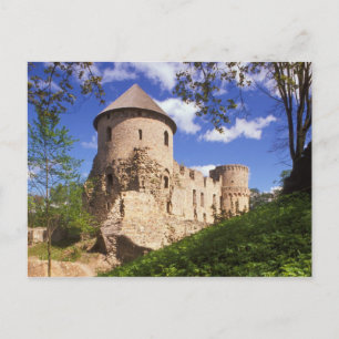 Cesis Castle in het centrum van Letland. Briefkaart
