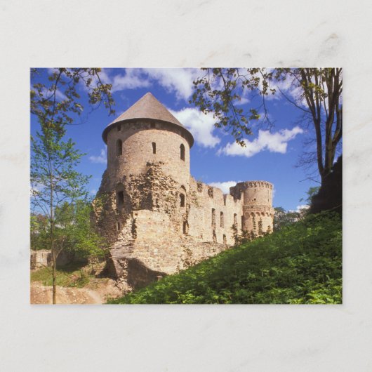 Cesis-kasteel in centraal Letland. Briefkaart (Voorkant)