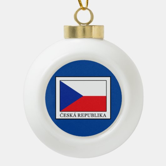 Ceska Republika Keramische Bal Ornament (Voorkant)