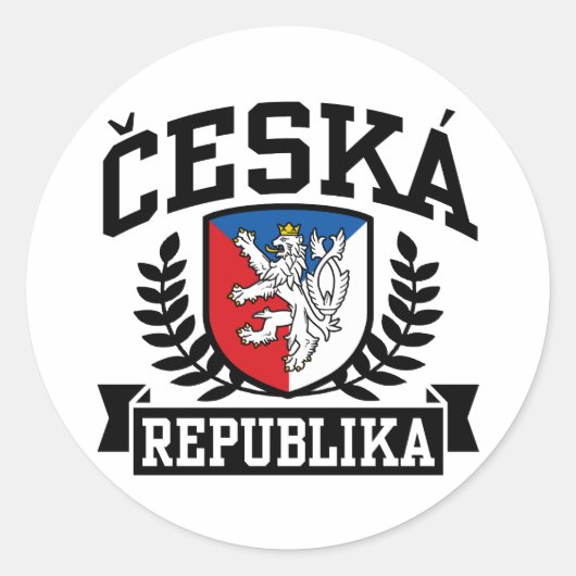 Ceska Republika Ronde Sticker (Voorkant)