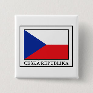 Ceska Republika Vierkante Button 5,1 Cm