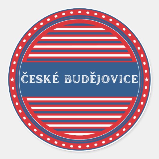 Ceske Budejovice City Pride Emblem Czech Identity Ronde Sticker (Voorkant)