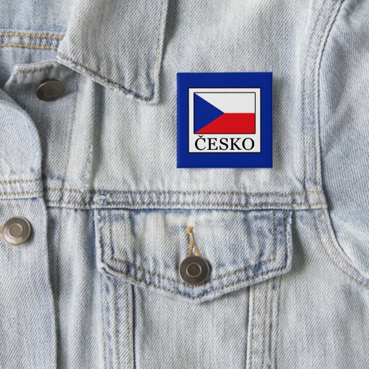 Česko Vierkante Button 5,1 Cm (In situ)