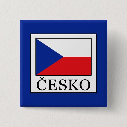 Česko Vierkante Button 5,1 Cm (Voorkant)