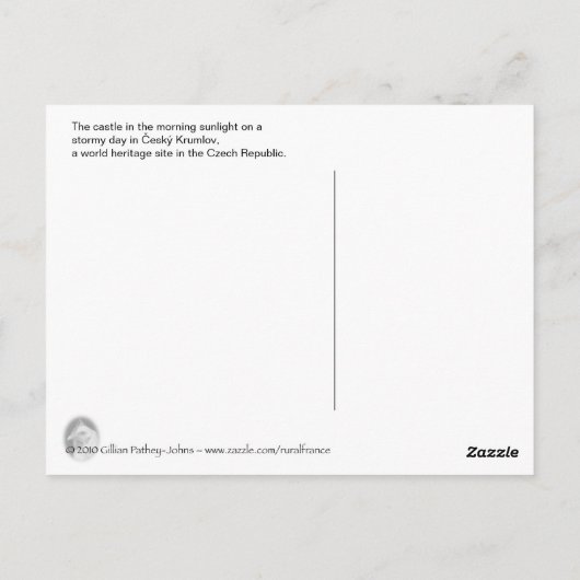 Cesky Krumlov briefkaart (Achterkant)