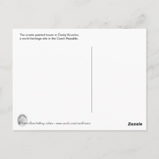 Cesky Krumlov briefkaart (Achterkant)