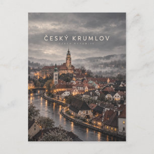 Český Krumlov Cinematic City Art Briefkaart