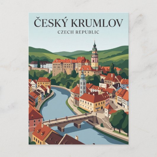 Český Krumlov Oude Stad Tsjechië Briefkaart (Voorkant)
