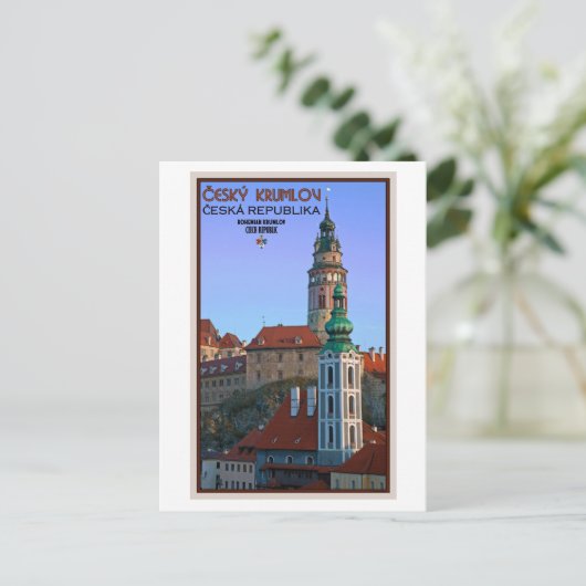 Cesky Krumlov - twee torens Briefkaart (Staand voorkant)