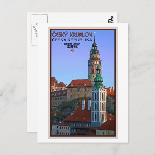Cesky Krumlov - twee torens Briefkaart (Voorkant / Achterkant)