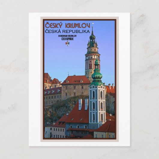 Cesky Krumlov - twee torens Briefkaart (Voorkant)