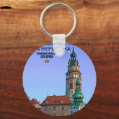 Cesky Krumlov - twee torens Sleutelhanger (Voorkant)